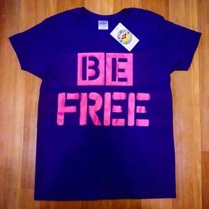 Ladies Be Free, T-Shirt, Purple w/ Hot Pink